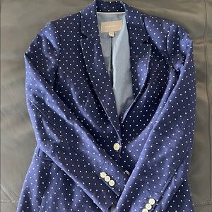 Banana Republic Navy Blue Polka Dot Blazer